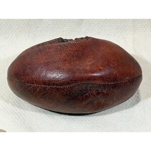 Vintage Leather Rugby Ball Glason London SW1 Lace Up Brown Antique Display